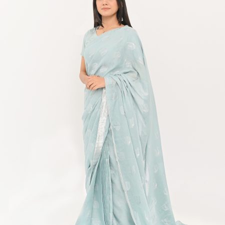 Blue Lawn Brotia Saree