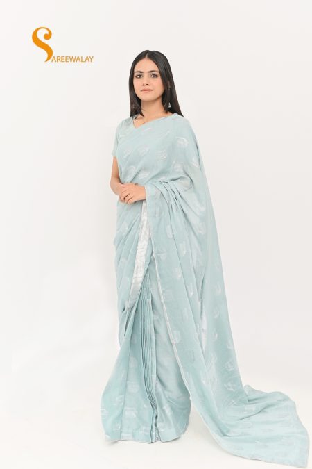 Blue Lawn Brotia Saree